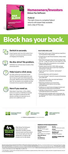 Image of [OLD VERSION] H&R Block Tax Software Deluxe 2019 [Federal Only] [Amazon Exclusive] [PC Download]