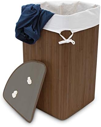 Relaxdays Cesto Ropa Sucia Esquinero, Cubo Colada Plegable con Ta...