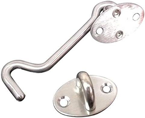 Miniatura 2 de Magic&shell Paquete de 2 ganchos de cabina de 4 pulgadas, pestillo de ojo a prueba de viento, cobertizo de acero inoxidable para puerta de puerta,