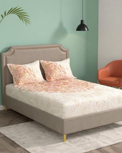 Image of Portico New York Super King Size Flat Bedsheet with 2 Pillow Covers Facets (Multicolor 2)
