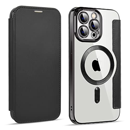 Étui chargeur sans fil iPhone 12 en silicone avec porte-carte cuir