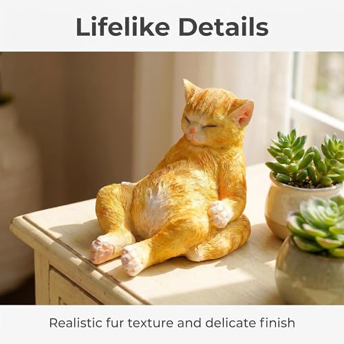 Estatua Decorativa de Gato de Resina para Jardín 9.8 in miniatura 7