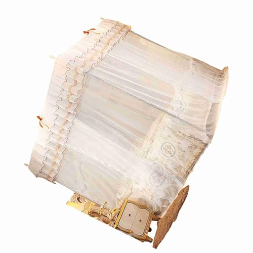 Dosel de cama de princesa Akozon con diseño de encaje de lujo y postes 4