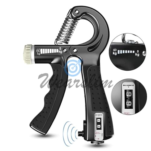 Wearslim® Professional Hand Grip Strengthener with Counter, Adjustable Resistance 5 to 60kg, Grip Strength Trainer for Muscle Building, Forearm Exerciser (Assorted Color)[Pack of 2]