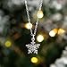 Designed By Stacey Handmade Sparkly CZ Snowflake Pendant, Dainty Sterling Silver Necklace, Christmas Jewelry Gifts for Women, Birthday, Winter Wedding, Holiday, 16 to 18