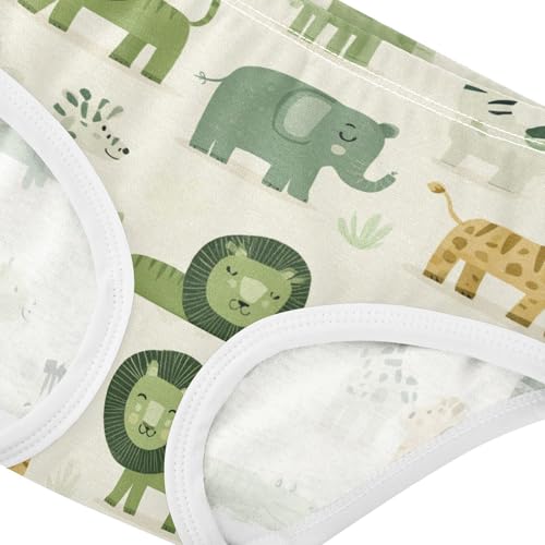 Wusikd Cute Jungle Animal Girls' Underwear Cotton Lion Zebra Girls Briefs Soft Toddler Underwear 2T4