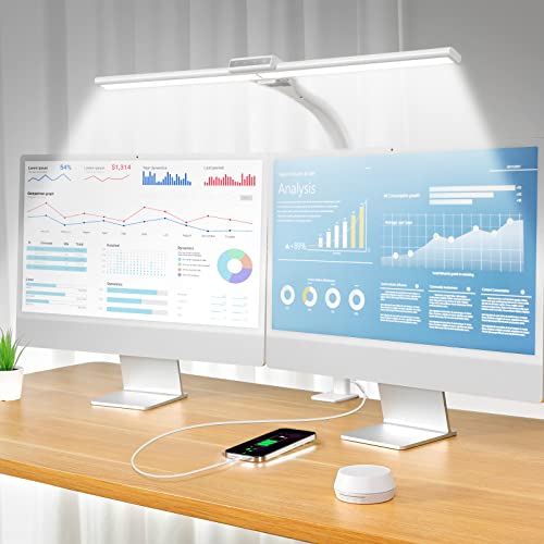 Orein Led Desk Lamps For Home Office, 23W Desk Light With Touch & Remote Control, 5 Color Modes/Stepless Dimming/ 4 Timer, Desk Lamp With Usb Charging Port, Office Desk Lamp With Clamp, White #TOP29