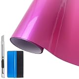 NewL Premium Candy Gloss Metallic Autofolie selbstklebend DIY Autoaufkleber mit Air-Release-Technologie für Innen- und Außendekoration (Pink, 30cm x 150cm)