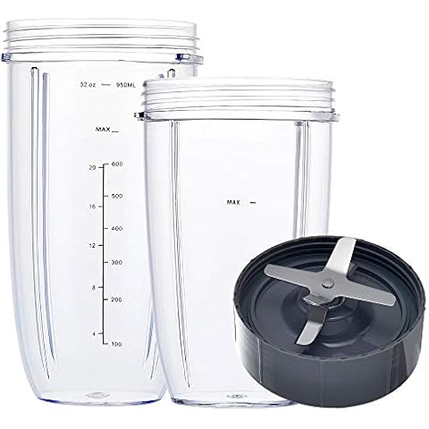 Blender Replacement Parts for Nutribullet, 32oz & 24oz Cups with Replacement Extractor Blade, Compatible with Nutri Bullet 600W/900W Blenders (3 PCS) Cover