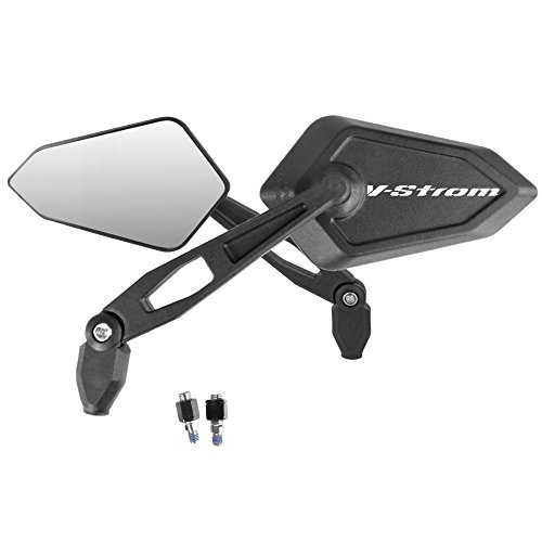 Par de espejos Street con logo blanco para Suzuki V-Strom 650 L2 1000 3L