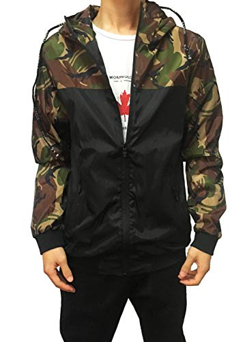 Homme Veste Coupe-Vent Camouflage Multifonction Veste à Capuche Running Softshell Manteau, Vert, 4XL - Image 7
