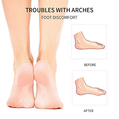 Arch Support Shoe Inserts For Women,Arch Support Insoles For Flat Feet Plantar Fasciitis Relieve Pain 12 Pieces Gel Foot Arch Supports Reusable Arch Pads #TOP4