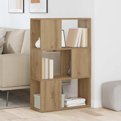 Meuble TV en bois compact marron avec 4 niches de rangement