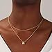 Thaivor Valentines Day Gifts for Her - Bubble Letter Necklace Layered 14K Gold Plated Initial Necklaces for Women Dainty Cute Choker Pendant Stack Jewelry Fashion Accessories Teen Gift Trendy Stuff