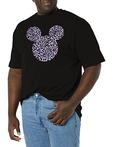 T-shirt Disney noir à motif zèbre guépard original coupe confortable Large Tall pour adulte