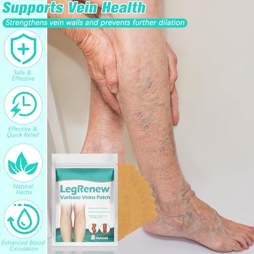 Generic 2 Pack Timilk Leg Renew Varicose Veins Patch, Professional Relief for Varicose Veins in The Legs, Improves Circulation, Natural Ingredients, Effectively Improve Leg Discomfort for All Skin Types