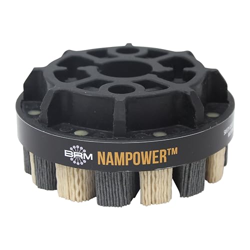 Image of Brush Research ADT10018120 Nampower Turbine Style Abrasive Disc Brush, Combination Silicon Carbide /Ceramic Filament, 100mm Diameter, 18mm Bristle Length (Pack of 1)