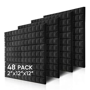 Fstop Labs Acoustic Foam Panels, 48 Pack Blac...