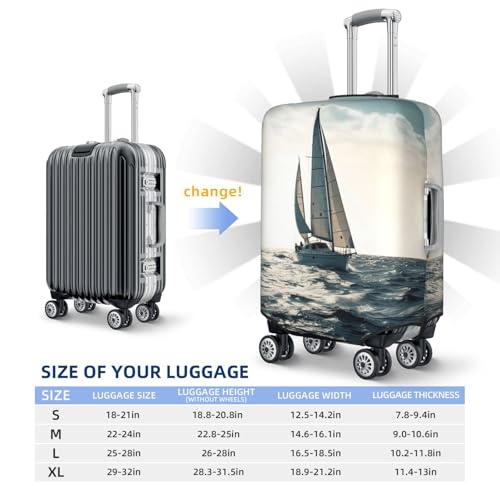 Travel Luggage Cover Ocean Sailing Suitcase Protector Elastic Washable Stretch Suitcase Protector Anti-Scratch Travel Suitcase Cover Fit 18-32 Inch Luggage2