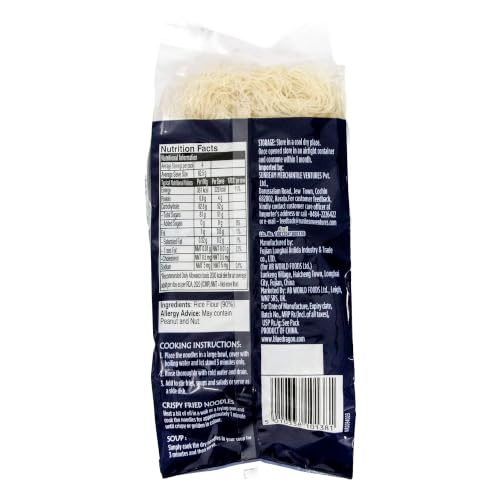 Image of Blue Dragon Rice Noodles 250g | 4 Noodle Nests | Authentic Asian Style | Perfect for Stir Fries, Soups & Salads | Vegan | Imported from Thailand