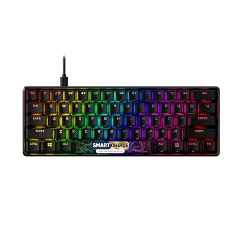 Image of HyperX Alloy Origins 60 Smartchoice- USB-C Mechanical Gaming Keyboard - Ultra Compact 60% Form Factor - Red Switch - Double Shot PBT Keycaps - RGB LED Backlit - NGENUITY Software Compatible (4P5N4