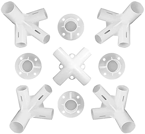 VAKIBO Gazebo Connector Set, 9 Stks Vervanging Voeten Hoek Center Connector Onderdelen Voor 3x3m Gazebo Luifel Tent Voeten Hoek Center Connector 19/25mm (9ST)