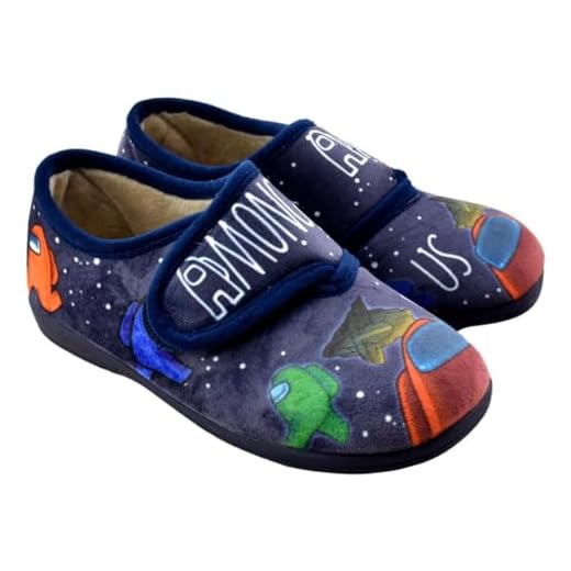VULCA-BICHA S.L. - Zapatillas de casa con cierre adhesivo y piso flexible. 741541 Sintético NIÑOS color: MARINO talla: 35