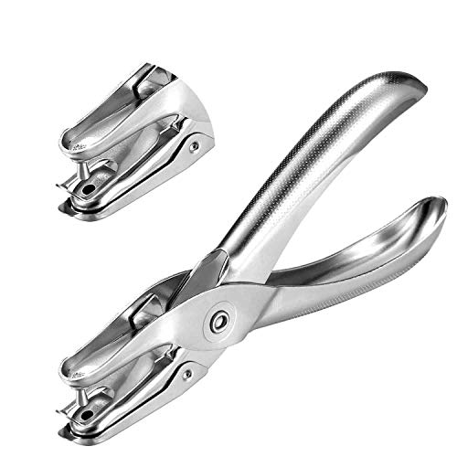 Metal Low Force 1-Hole Paper Punch 5 Sheets(5mm Thick) Punch Capacity 1/4