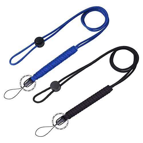 Image of 2 Pack [25 Inches] Strong Paracord Survival Lanyard Necklace with Split Ring & Clip for Keys & ID Holders[Quick Release /Easy Disassemble]