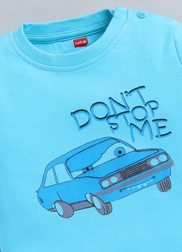 Image of LuvLap Baby Boys Regular Fit 100% Cotton Full Sleeves Boys T-Shirt Set Pack of 4