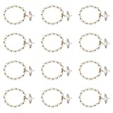 OUNONA Pulsera Elástica de Rosario Cuentas Blancas, Crucifijo de Ángel, Talla Única para Bautizo y Comunión, Joya Religiosa Infantil 12 Piezas, Obsequio Original para Niñas