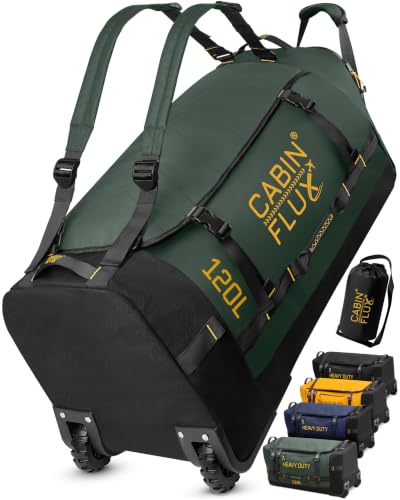 CABIN FLUX Rolling Duffle Bag with Wheels 31 Inch, 120L Large Foldable Travel Bag, Heavy-Duty...