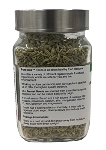 Image of Pure Tree | Certified Organic | Fennel Seeds | 125 g | Glass Jar | Saunf, Variyali | Whole Spices | Vegan | Aroma & Flavour | For Sauces, Seasoning, Vegetable Dishes, Tea | Pack Of 2