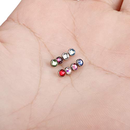 Xpircn 14G G23 Titanium Piercing Micro Dermal Anchor Crystal Top Dermal Piercings Surface Piercing Body Jewelry #TOP3