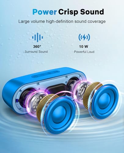 Image of LENRUE Bluetooth Speakers, Waterproof Portable Speakers with TWS, 24 Playtime, Stereo Sound, Wireless for Home Shower Pool Beach Outdoor