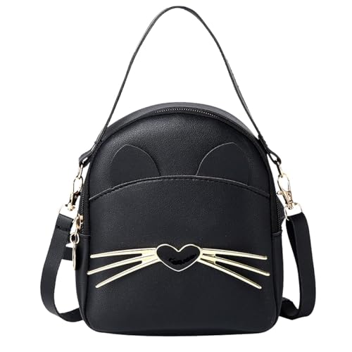 Borsa a Tracolla per Ragazze, Principessa Borsa per Bambina,alla Moda, Mini Piacevole a Tracolla,Mano e a Spalla Piccola Ragazza Compleanno Natale Idea Regalo (Nero)
