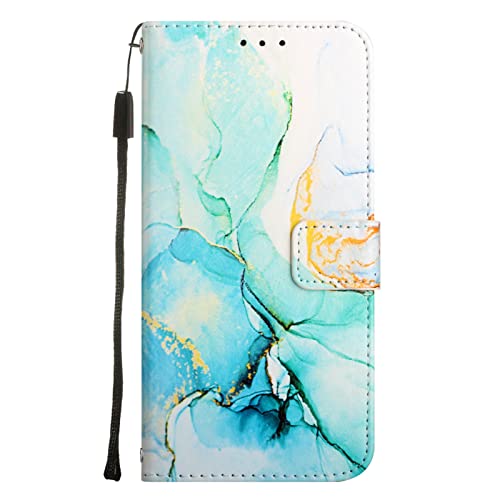 IMIRST Wallet Case for iPhone 14 Plus (6.7'') Faux Leather Flip Book Style Card Slot Embossing Holder Folio Stand View Protective Cover Pouch for Apple iPhone 14 Plus. YBD Marble Green - Image 4