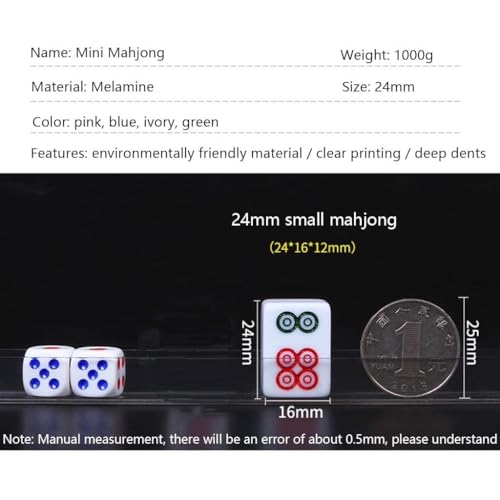 Mini Set de Mahjong Chino de Viaje con 144 Fichas y Accesorios miniatura 4