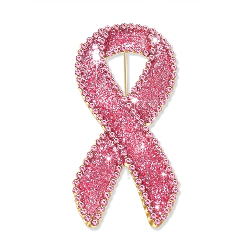 Image of Breast Cancer Pins Pink Ribbon Brooch Pins for Women Men Breast Cancer Awareness Accessories Pink Boxing Gloves Black Women Butterfly Brooches Breast Cancer Outfits Gifts