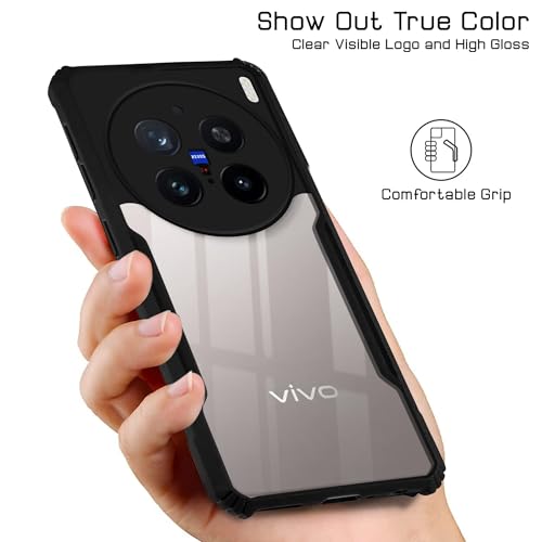 Image of Jkobi Back Cover Case for Vivo X200 Pro 5G (Shockproof with Polycarbonate Clear Panel | Professional Black)