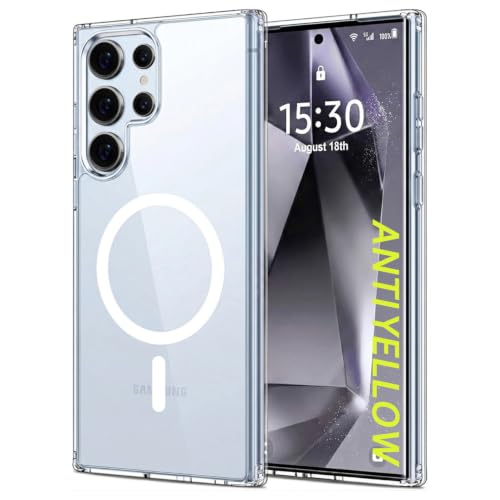 Image of DIZORO Crystal Clear Magnetic Compatible with Samsung S24 Ultra Case with Anti-Yellow Anti-Scratch | Shockproof Transparent Cover