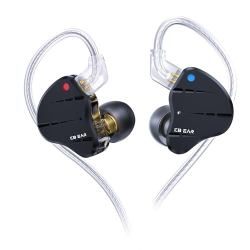 Image of KBEAR KS10 HiFi IEM, 4BA+1DD Hybrid Driver in Ear Monitor, Wired Gaming Earbuds Headphone, Musician in-Ear Earphone with Detachable Cable for Singers, Microphone Optional (Black, Without Mic)