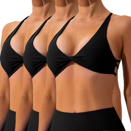 Vertvie Rückenfreier Sport BH Damen Crossback Sexy Gepolstert Bustier Ohne...