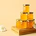 CRTWDMAN 60 Pack Mini Honey Jars/Pot Metal Lids,1.5 oz Glass,Wooden Dippers,Bee Charms,Jutes,Stickers,Small,Tiny, Baby Shower Wedding Party Favors