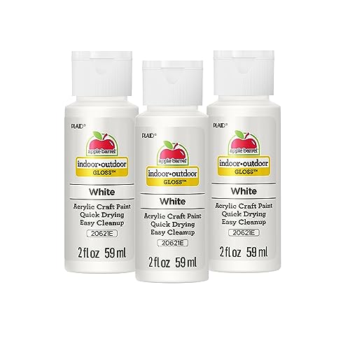 Apple Barrel Acrylic Paint in Assorted Colors (2 Ounce), 20621 Gloss White- (Pack of 3)
