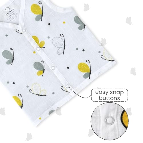 Image of The Boo Boo Club Unisex Organic Cotton Baby Jhabla|Pack of 4 Newborn Sleeveless Jabla|3 to 6 Months Infant Summer Wear|Soft&Breathable Muslin Fabric Easy Button Closure Regular Fit Vest,Multicolor