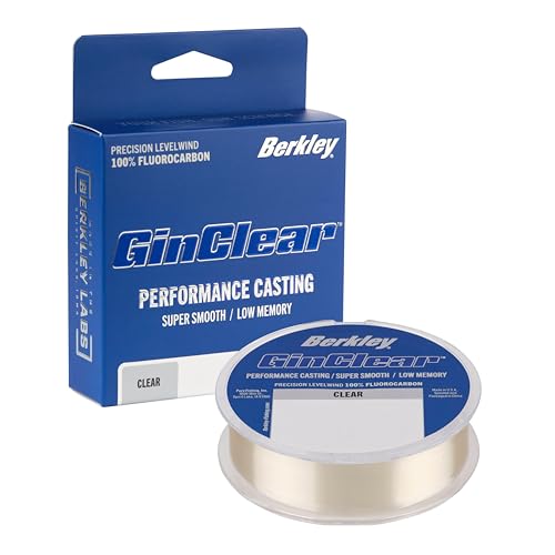 Berkley GINCLEAR Fluorocarbon Fishing Line, Clear, 17lb, 200 yd, Superior Casting, Super Smooth, Low...