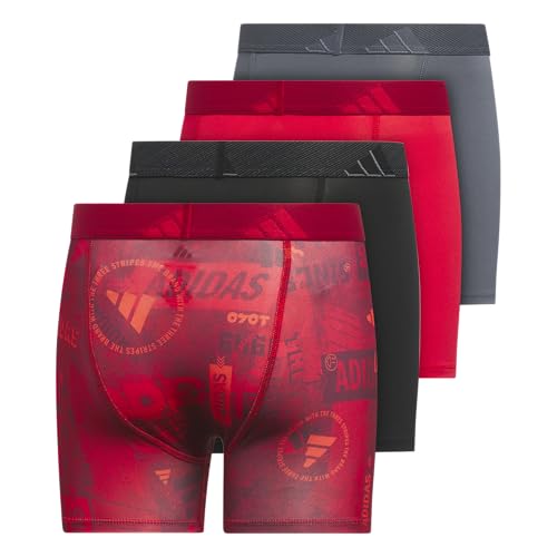 Image of adidas youth Performance Microfiber Boxer Briefs (4-pack Or 3-pack) Kids Graphic Underwear