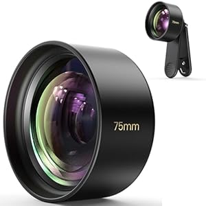 【2025 Upgraded】 75mm Macro Lens for iPhone, Pixel, Samsung Galaxy, OnePlus, Huawei, and Other Phones, Phone Camera Lens Macro Lens Attachment for iPhone, Universal Clip Included