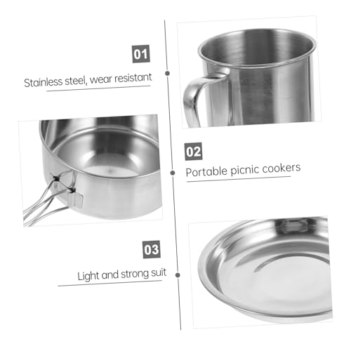 Matériel de cuisson de camping portable en acier inoxydable durable - 6